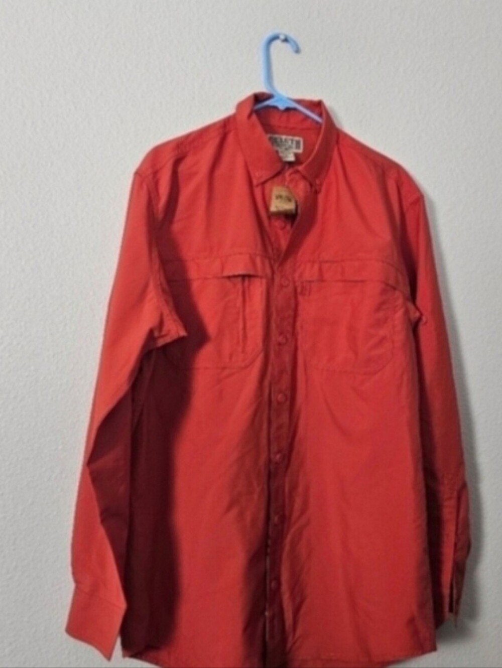 Duluth Trading Co Red Button-Up Work Shirt Sz MT